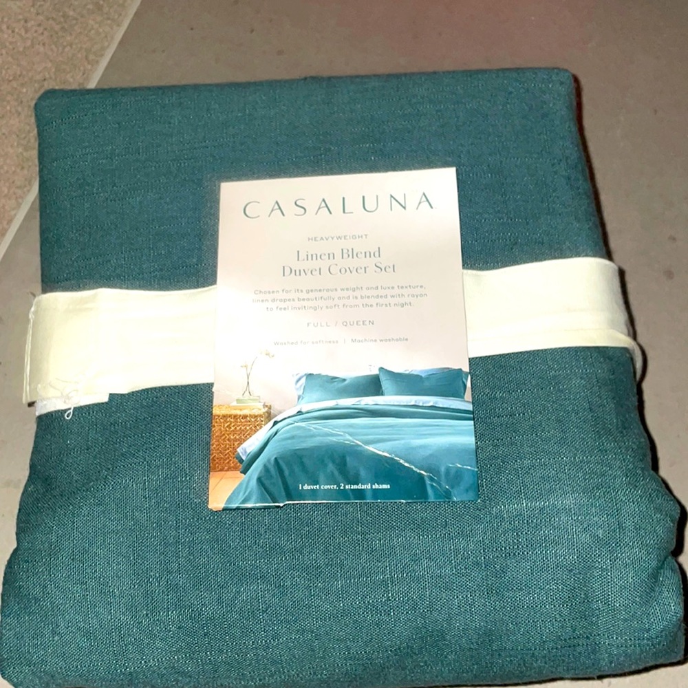CASALUNA HEAVYWEIGHT LINEN BLEND DUVET COVER SET